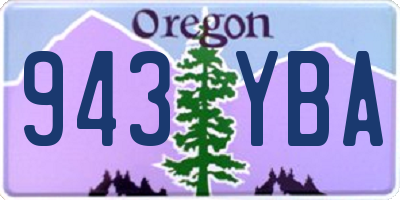 OR license plate 943YBA