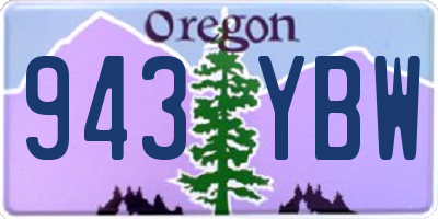 OR license plate 943YBW