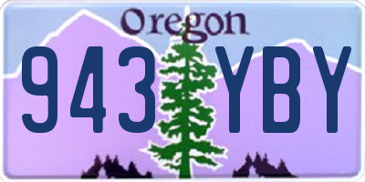 OR license plate 943YBY