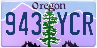 OR license plate 943YCR