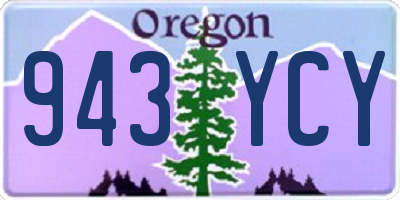 OR license plate 943YCY