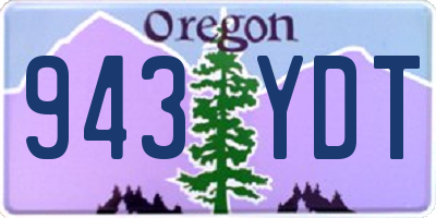 OR license plate 943YDT