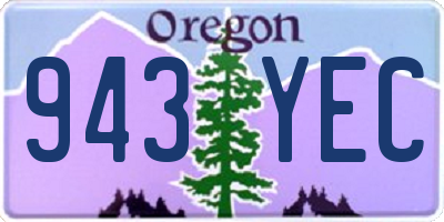 OR license plate 943YEC