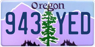 OR license plate 943YED