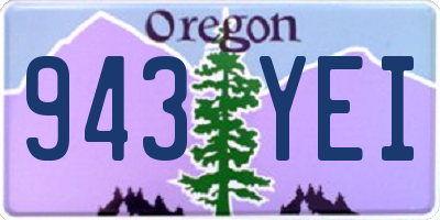 OR license plate 943YEI