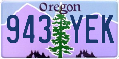 OR license plate 943YEK