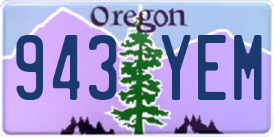 OR license plate 943YEM
