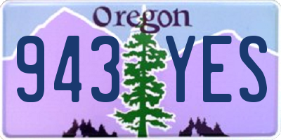 OR license plate 943YES