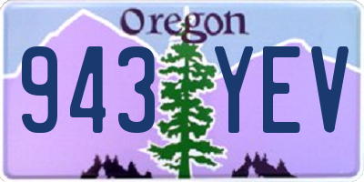 OR license plate 943YEV