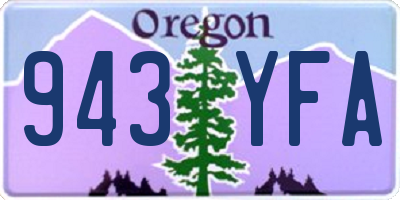 OR license plate 943YFA
