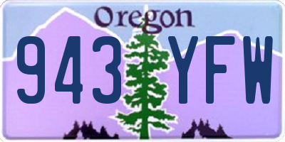 OR license plate 943YFW