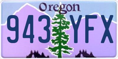 OR license plate 943YFX