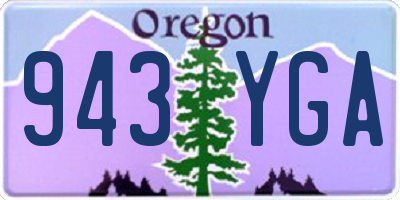 OR license plate 943YGA