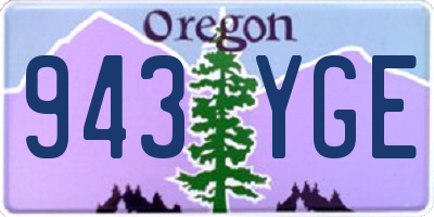 OR license plate 943YGE