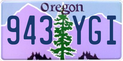 OR license plate 943YGI