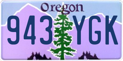 OR license plate 943YGK