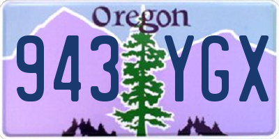 OR license plate 943YGX