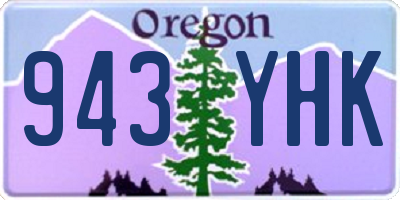 OR license plate 943YHK