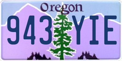 OR license plate 943YIE