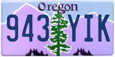 OR license plate 943YIK