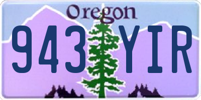 OR license plate 943YIR