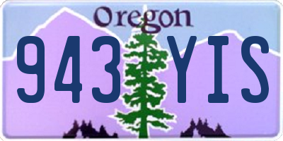 OR license plate 943YIS