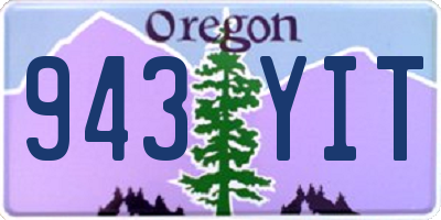 OR license plate 943YIT