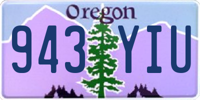 OR license plate 943YIU