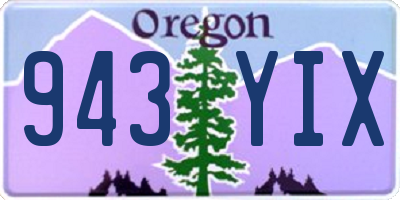 OR license plate 943YIX