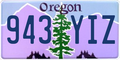 OR license plate 943YIZ