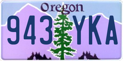 OR license plate 943YKA