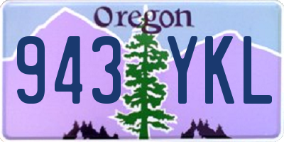 OR license plate 943YKL