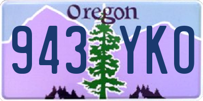OR license plate 943YKO