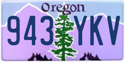 OR license plate 943YKV