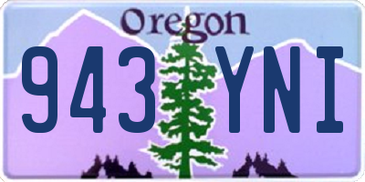 OR license plate 943YNI