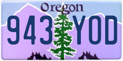 OR license plate 943YOD