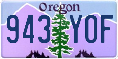 OR license plate 943YOF