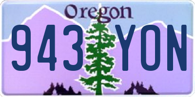 OR license plate 943YON
