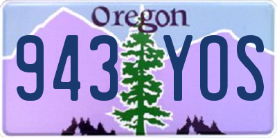 OR license plate 943YOS
