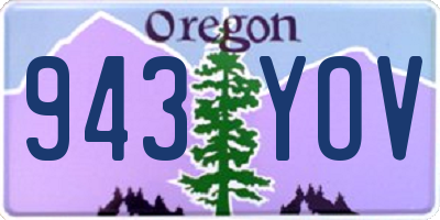 OR license plate 943YOV