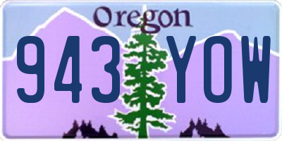 OR license plate 943YOW