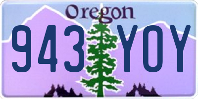 OR license plate 943YOY
