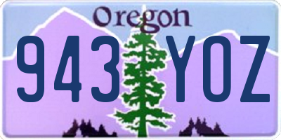 OR license plate 943YOZ