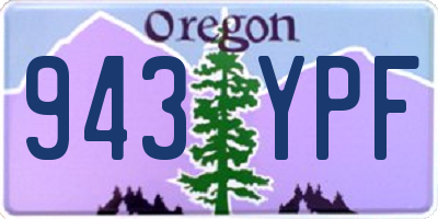 OR license plate 943YPF