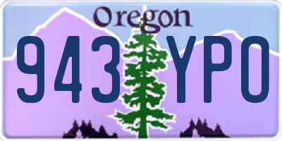 OR license plate 943YPO