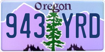 OR license plate 943YRD