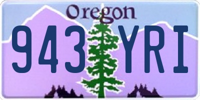 OR license plate 943YRI
