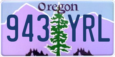 OR license plate 943YRL