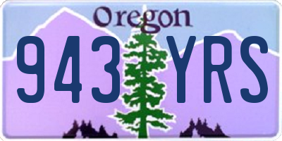 OR license plate 943YRS