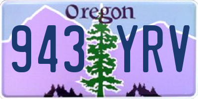 OR license plate 943YRV